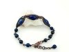 Bransoletka miedziana z lapis lazuli, obwód od 18.5 do 20.5 cm, waga 14.1 grama, prezent z okazji 9 rocznicy ślubu